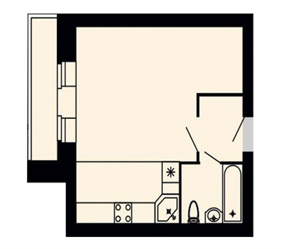 планировка квартиры 33 м2